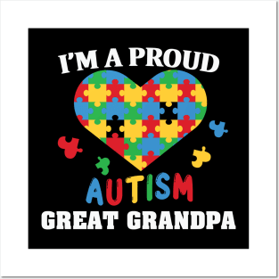 Proud Autism Great Grandma Autism Awareness Gift for Birthday, Mother's Day, Thanksgiving, Christmas Posters and Art